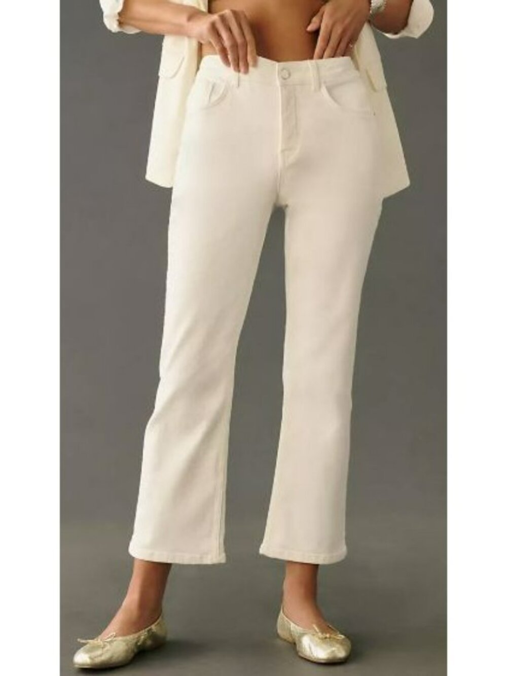 Anthropologie Pilcro Cropped White Stretch Denim Jeans New - Picture 2 of 11